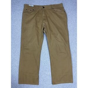 Coastal Cotton Pants Mens 42x34 (28) Brown Khaki 5 Pocket Chino Made USA Casual